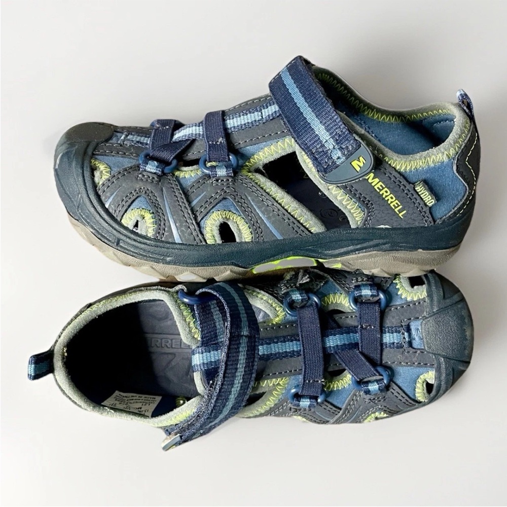 Merrell Kid's Hydro H2O Hiking Water Sandal Sport Little Kid Size 13 Navy/Lime